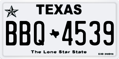 TX license plate BBQ4539