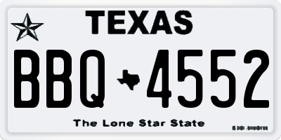 TX license plate BBQ4552