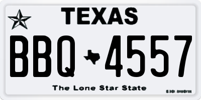 TX license plate BBQ4557