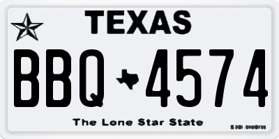 TX license plate BBQ4574