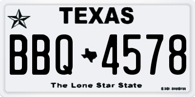 TX license plate BBQ4578