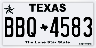TX license plate BBQ4583