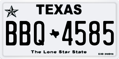 TX license plate BBQ4585