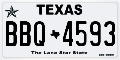 TX license plate BBQ4593
