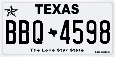 TX license plate BBQ4598