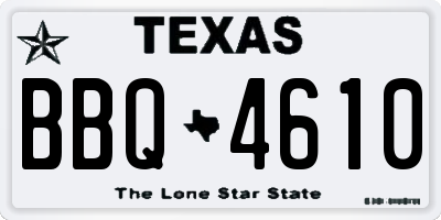 TX license plate BBQ4610