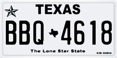 TX license plate BBQ4618