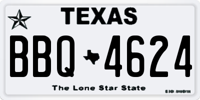 TX license plate BBQ4624