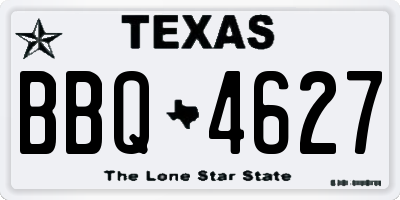 TX license plate BBQ4627
