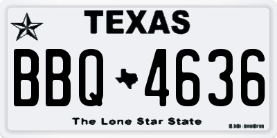 TX license plate BBQ4636
