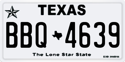 TX license plate BBQ4639