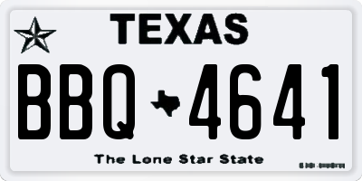 TX license plate BBQ4641