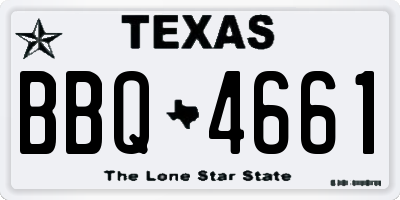 TX license plate BBQ4661