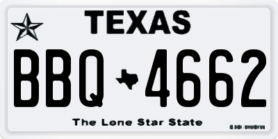 TX license plate BBQ4662