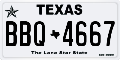TX license plate BBQ4667