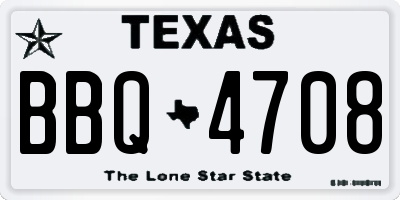 TX license plate BBQ4708
