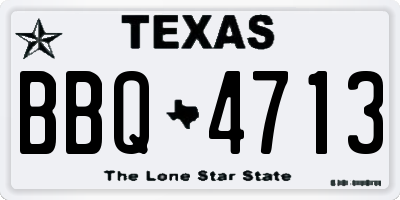 TX license plate BBQ4713