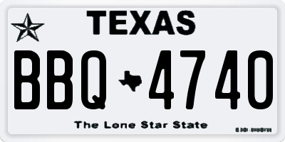 TX license plate BBQ4740