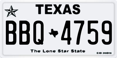 TX license plate BBQ4759