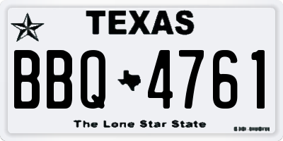 TX license plate BBQ4761