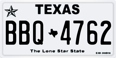 TX license plate BBQ4762