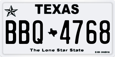 TX license plate BBQ4768