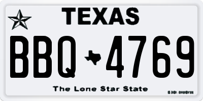 TX license plate BBQ4769