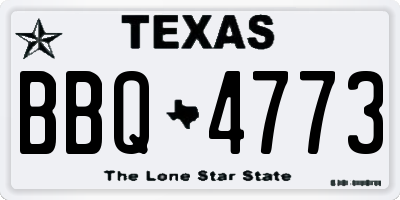 TX license plate BBQ4773