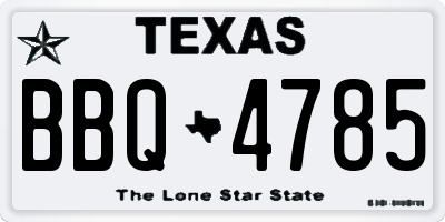 TX license plate BBQ4785