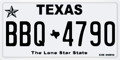TX license plate BBQ4790