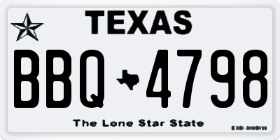 TX license plate BBQ4798
