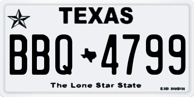 TX license plate BBQ4799