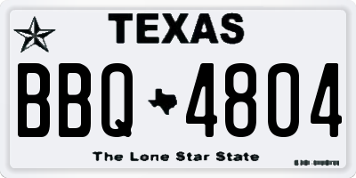 TX license plate BBQ4804