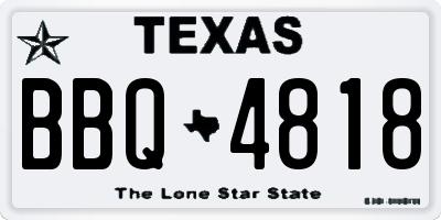TX license plate BBQ4818