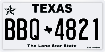TX license plate BBQ4821
