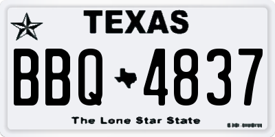 TX license plate BBQ4837