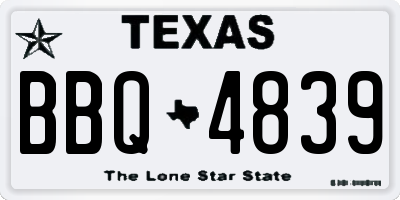 TX license plate BBQ4839