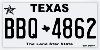 TX license plate BBQ4862