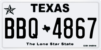 TX license plate BBQ4867