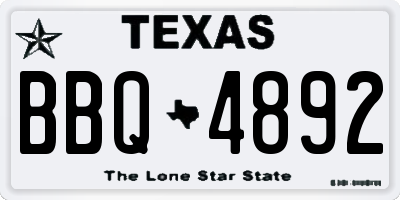 TX license plate BBQ4892