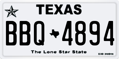 TX license plate BBQ4894
