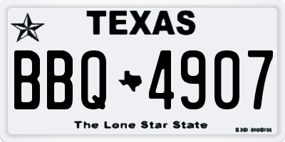 TX license plate BBQ4907