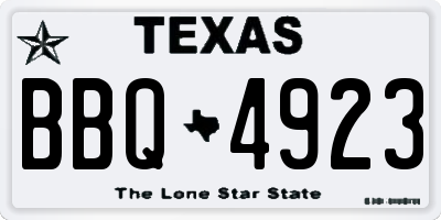 TX license plate BBQ4923