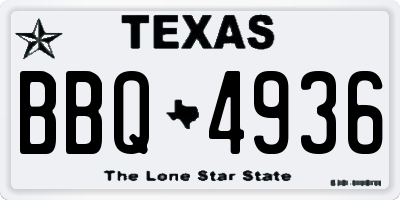 TX license plate BBQ4936