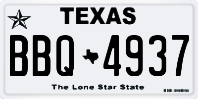 TX license plate BBQ4937