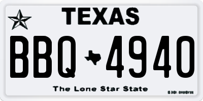 TX license plate BBQ4940