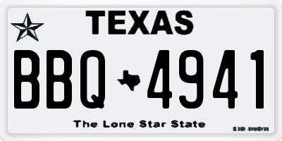 TX license plate BBQ4941