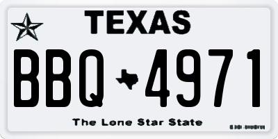 TX license plate BBQ4971