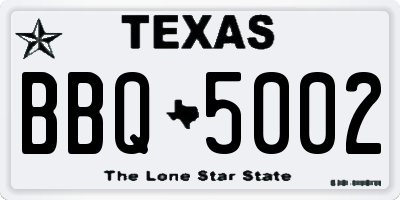 TX license plate BBQ5002