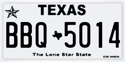 TX license plate BBQ5014